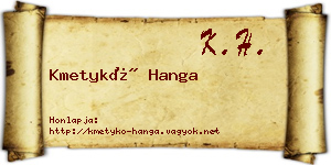 Kmetykó Hanga névjegykártya